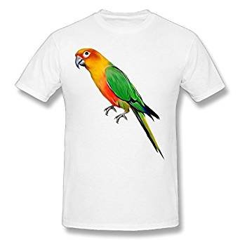 Cone tail parrot genus custom T-shirts for men cotton round neck white