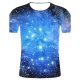 Men 3D printing, Galaxy T-shirt, Galaxy print round neck