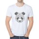 Men casual, everyday sports and leisure business, retro slim T-shirt, graphics, animal, printed crew neck, short sleeves