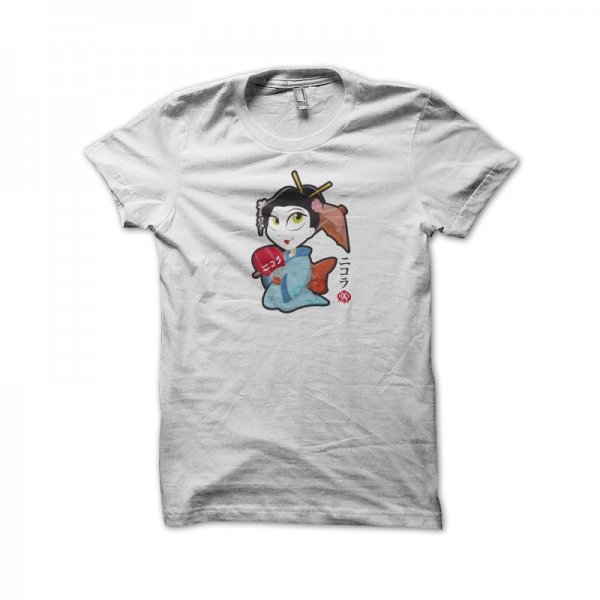 Geisha white cartoon t-shirt