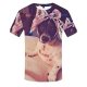 Men daily clothing basic large size T-shirt, 3D, animal print round neck, short sleeves