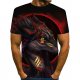 Men fashion, exaggerated T-shirt, color matching, 3D, animal print round neck, short sleeves