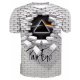 Men Daily T-Shirt, Geometry, 3D, Letter Print Round Collar, Short Sleeve