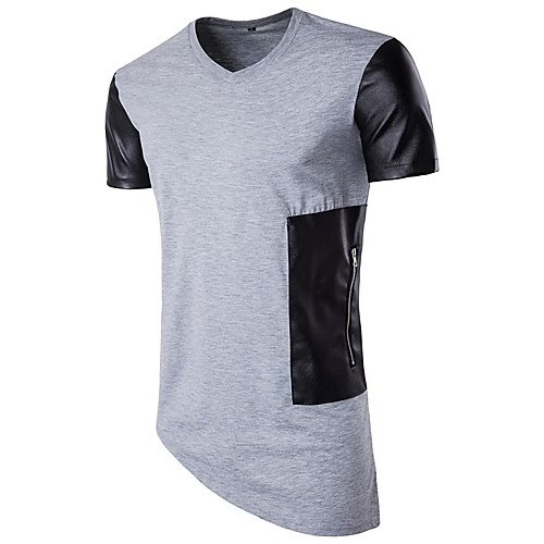 Men daily out cotton t-shirt, color round neck, short sleeves