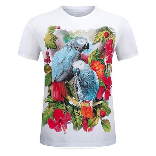 Basic daily sports for men, stylish cotton T-shirt print round neck, short sleeves