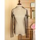 Women go out, the club shirt, solid color lace round neck