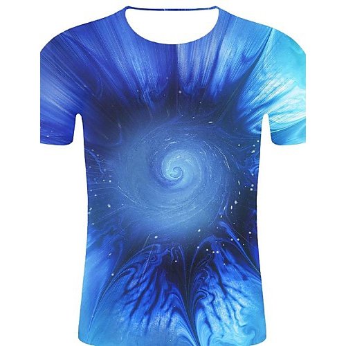 Men sports, cotton t-shirt, stripes, 3D, graphic print round neck