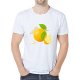 Men casual, everyday sports and leisure business, retro slim T-shirt, graphics, fruit print round neck, short sleeves