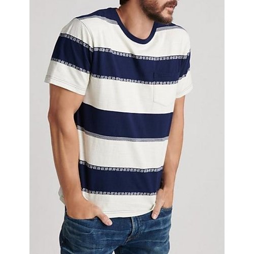 Men wear basic t-shirts, stripes