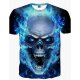 Men Daily Weekend Basic T-Shirt, Skull Printed Round Collar, Short Sleeve