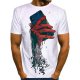 Men daily fashion, exaggerated T-shirt, color block, 3D, skull print round neck, short sleeves