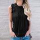 Women hollow solid T-shirt sleeveless shirt casual