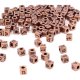 Copper beads 6 mm square letter