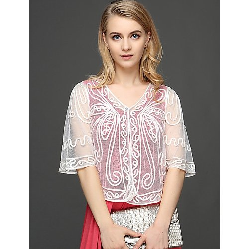 Positive summary of women work, solid color lace embroidery jacquard