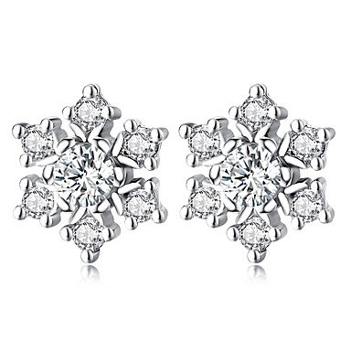 Women cubic zirconia fashion jewelry snowflake earrings classic fashion