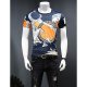 Men slim T-shirt, graphic round neck