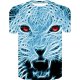 Men Large Size Cotton Slim T-Shirt, 3D, Graphics, Animal Printed Round Neck