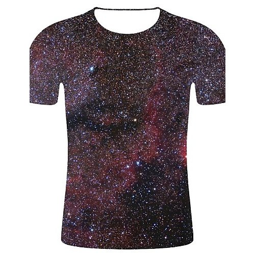 Men cotton t-shirt, Galaxy, 3D, graphic print round neck