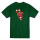 Christmas ribbon candy canes and mistletoe graphics man forest green T-shirt