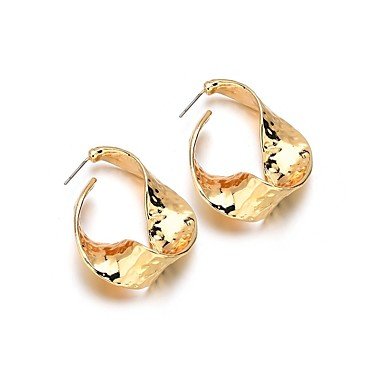 Woman twisted metal alloy jewelery earring