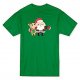 Lovely Santa Claus and reindeer Rudolph men selfie Kelly green T-shirt