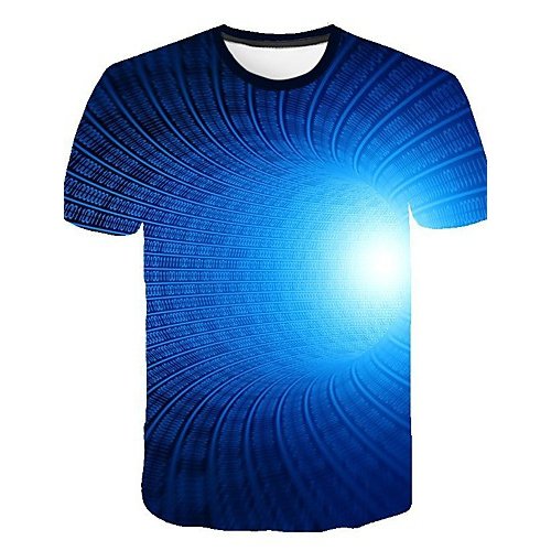 Men daily T-shirt, 3D printed round neck, short sleeves