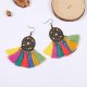 Female Earrings Earrings Fan Earrings Knitted Ears Female Fringe Retro Colorful Earrings Jewelry