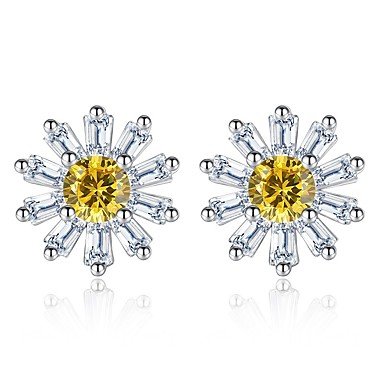 Women cubic zirconia earrings flower fashion classic fashion accessories daily