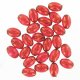 Plastic beads polygon oval red