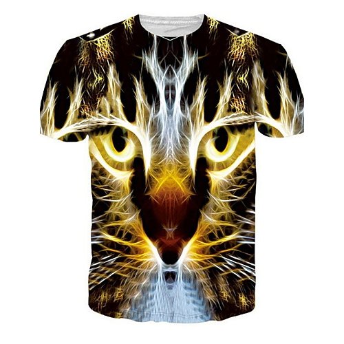 Men daily wear T-shirt, animal round neck, short sleeves