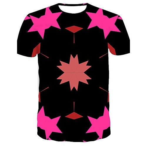 Men casual everyday fashion, punk gothic T-shirt, color matching, animal print round neck, short sleeves