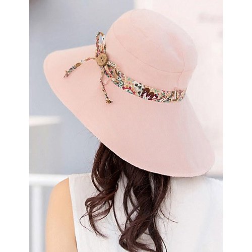 Female cute cotton sun hat floral print