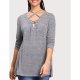 Women Basic T-shirt, solid color criss-cross, Patchwork