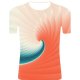 Men sports and casual chic, exaggerated large size cotton T-shirt, 3D, graphic print round neck