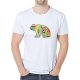 Men casual, everyday sports and leisure business, retro large size slim t-shirt, graphics, animal, printed crew neck, short slee