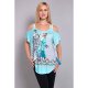 Women's plus size cotton T-shirt, a shoulder geometry