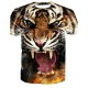 Men Daily Basic Cotton T-Shirt, 3D, Animal Printed Round Neck, Short Sleeve