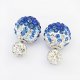 Women earrings, fashion diamond dark blue, red, blue