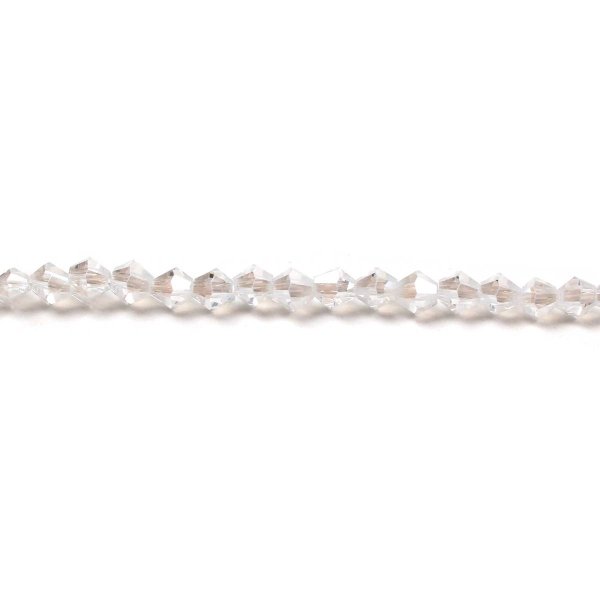 White crystal double-cone beads 38