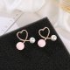 Women cross earrings imitation pearl earrings