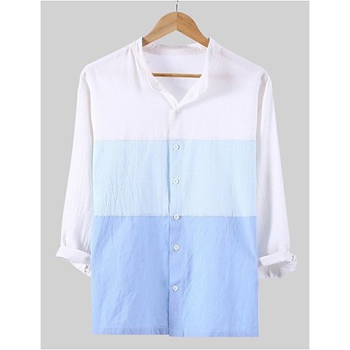 Men casual sports basic cotton shirt, color printing