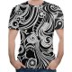 Men everyday wear holiday t-shirt, color block, 3D, graphic print round neck lamp, short sleeve