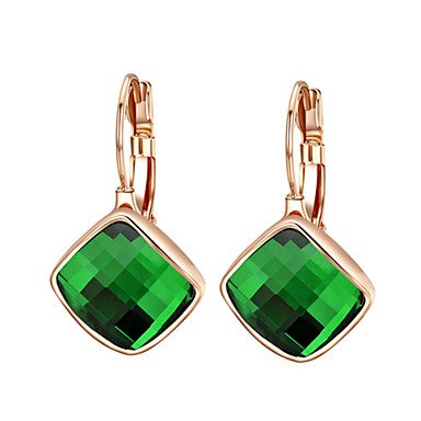 Women Crystal earrings, zircon orange, green