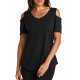 Women Ladies Casual Off-Shoulder Round Neck T-Shirt Short Sleeve Top Shirt