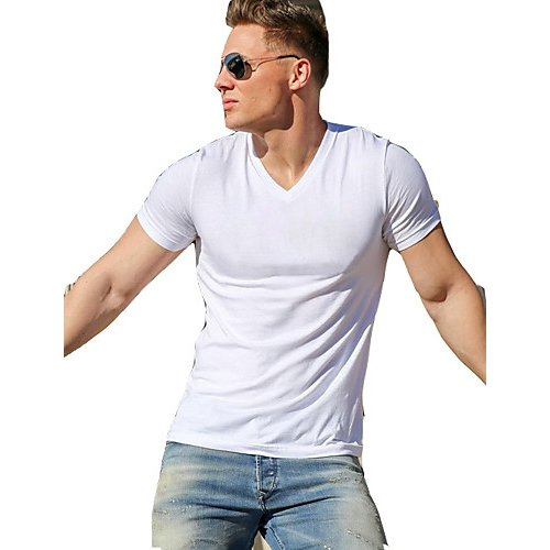 Chic Street Man T-shirt, V-neck solid color