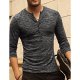 Men daily basic, fashion T-shirt, solid color V-neck, long sleeves