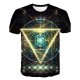 Men Beach Fashion T-Shirt, Geometry, 3D, Graphic Print