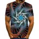 Men daily clothing chic, exaggerated T-shirt, color block, 3D, graphic print round neck, short sleeves