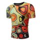 Men Sports Weekend Vintage, Basic Cotton T-Shirt, Color Blocks and Round Collar, Short Sleeve