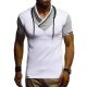 Men Slim T-Shirt, Solid Color V-Neck